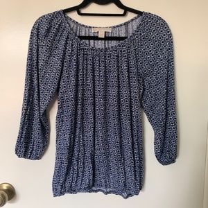 Michael Kors Floral Bell Sleeve Blouse